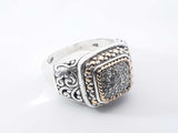 Diamond Statement Ring In Sterling Silver 10.1 Gram Size 9 Fw0426rxzdu