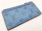 Louis Vuitton Taigarama Coin & Card Holder In Denim Blue Monogram Coated Canvas & Taiga Leather Fw0826oxzdu