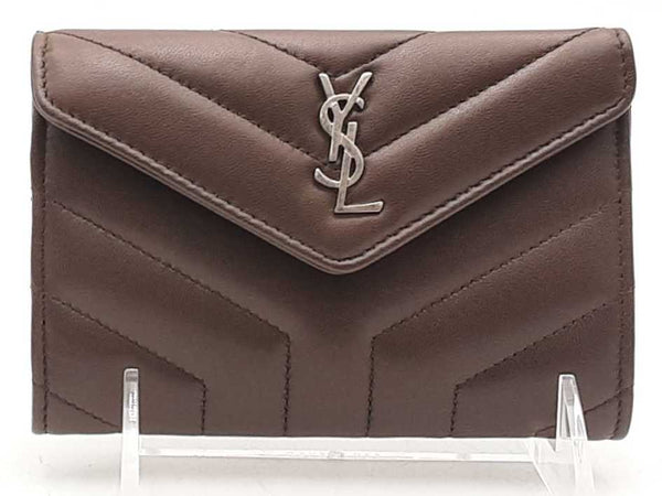 Yves Saint Laurent Chevron Quilted Loulou Wallet Brown Aa1125lrzsa