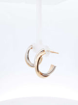 14k Two-tone Yellow & White Gold Twisted Hoop Earrings 2.2 Grams Fw0526lpzdu