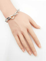Tiffany & Co. Two-tone Heart Link Bracelet In Sterling Silver & 18k Yellow Gold 34.8 Grams 7.5 Inch Fw0726lrzdu