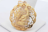 18k Yellow Gold Egyptian Motif Decorative Pendant 7.1 Grams Eb0826rxzsa