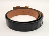 Hermes Gold H Buckle Nialus Croc Belt Size 90eu Sd0825lrzxsa