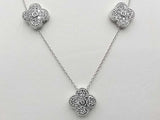 1.50 Dwt Lab Diamond Necklace & Earring Ensemble Sterling Sliver Mk1225rzmia