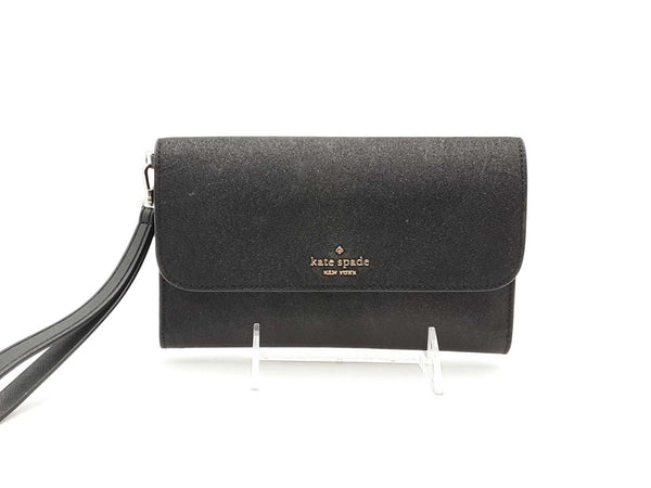 Kate Spade Ny Glimmer Boxed Medium Flap Black Wallet Aa0225wzsa