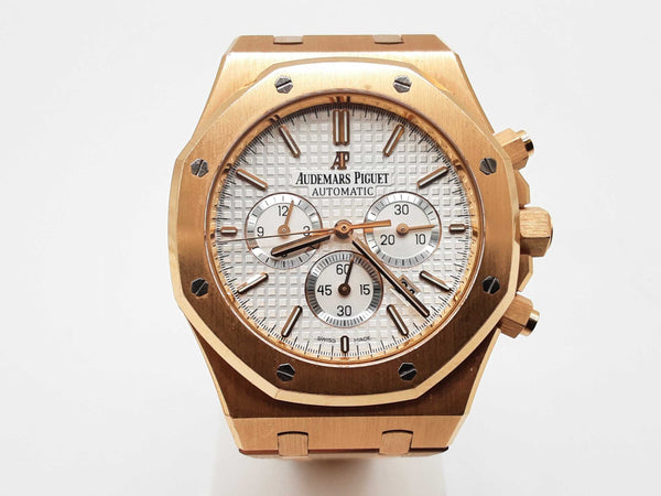 Audemars Piguet 41 Royal Oak White Dial 18k Rose Gold Watch Do0625rxzxzde