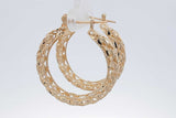 14k Yellow Gold Filigree Hoop Earrings 7.7 Grams Eb0426pcrsa