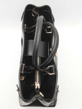 Michael Kors Gramercy Black Chain Logo Leather Satchel Tote Bag Do0826rxde
