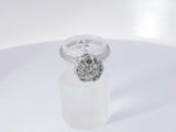 0.70 Cttw 14k White Gold 3.6 Grams Cluster Ring Size 7 Aa0825olzsa