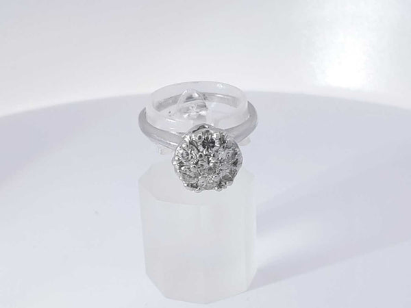 0.70 Cttw 14k White Gold 3.6 Grams Cluster Ring Size 7 Aa0825olzsa
