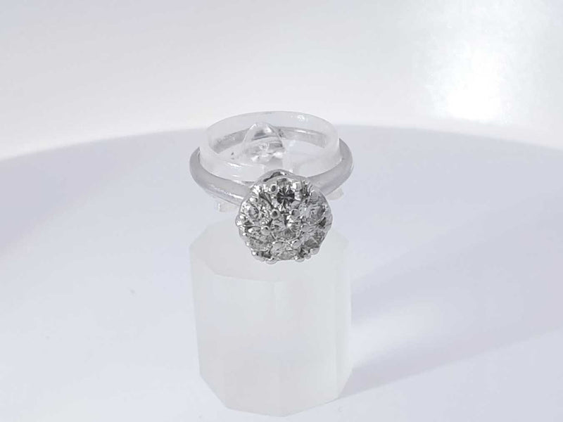 0.70 Cttw 14k White Gold 3.6 Grams Cluster Ring Size 7 Aa0825olzsa