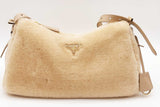 Prada Shearling Ecru Shoulder Bag Eb0526loxzde