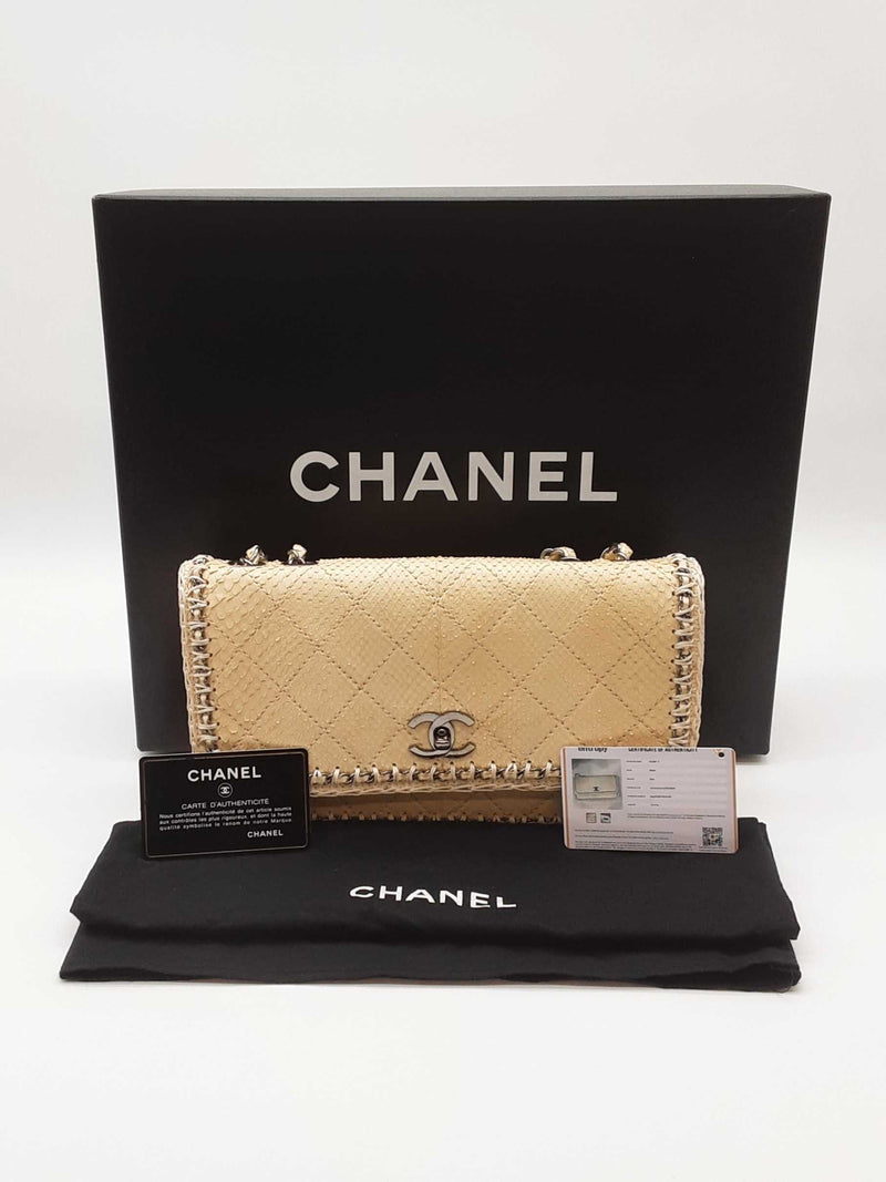 Chanel Python Quilted Flap Turnlock Chain Shoulder Bag Sd0925wrzxde