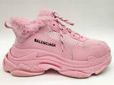 Balenciaga Triple S Faux Fur Pink Shoes Size Eu 38/ Us 8 Do0324oxzde