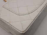 Chanel Classic Double Flap White Quilted Caviar Shoulder Bag Eb0726orxzsa