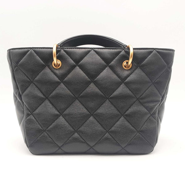 Chanel Quilted Lambskin Small Top Handle Black Shopping Bag Sd0825wzxzsa
