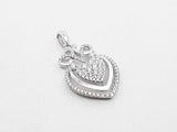 0.87 Cttw Diamond & 18k White Gold Heart Pendant 2 Grams Fw0825lwxdu