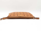 Mcm Stark Wristlet Pouch In Cognac Visetos Coated Canvas Fw0425lrzdu