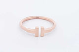 Tiffany &. Co. 18k Rose Gold T Square Ring 3.7 Grams Size 9.5 Eb0425wrxsa