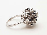 Sapphires And Natural Diamonds 14k White Gold 8.0g Ring Size 6.25 Do0726cxzde
