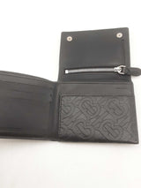 Burberry Monogram Trifold Embossed Black Wallet Sd0825lzxsa
