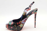 Christian Louboutin Hot Chick Sling Alta Starlight Heels Size 38.5 Eb1025lxzsa