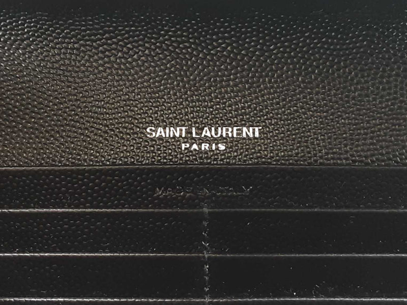 Yves Saint Laurent Cassandre Black Matelassé Leather Flap Wallet Fw0925ooxdu