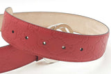 Gucci Red Guccissima Leather Belt With Interlocking Gg Buckle Eb1125lordu
