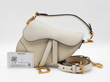 Christian Dior Small Saddle Bag In Craie Grained Calfskin Fw0726rxzdu