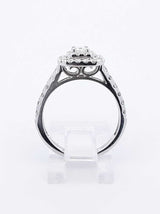 1.32 Cttw Diamond & 14k White Gold Double Halo Ring 4.1 Gram Sz 6.75 Fw0725pzxdu