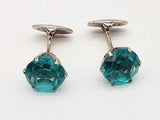 Paul Smith Blue Glass Gemstone Shape Metal Cuff Links Do1025rxde