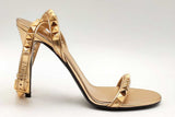 Valentino Garavani Rockstud Gold Metallic Ankle Wrap Heels Size 39 Eb0125lrxsa