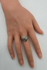 1.16 Cttw Diamond & 14k Yellow Gold Cocktail Ring 6.5 Gram Size 6.75 Fw0426pcrdu