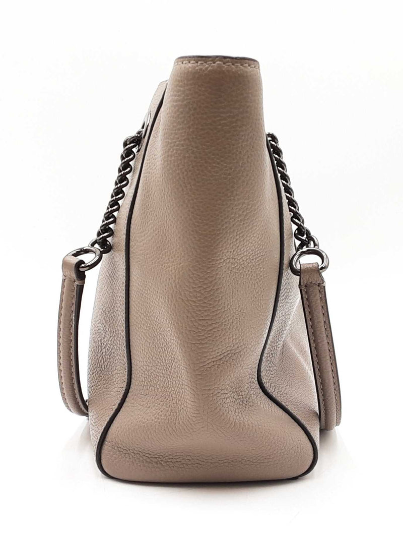 Coach Turnlock Chain Tote In Grey Pebbled Leather Fw0925rzdu