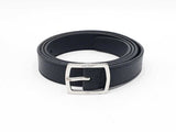 Saint Laurent Black Belt With Silver Tone Buckle Fw0724rxdu