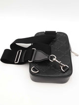 Gucci Embossed Black Leather Sling Bag Eb0326prxsa