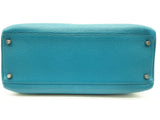 Hermes Kelly 35cm Cobalt Blue Clemence Palladium Shoulder Bag. Do0126lzxzxde