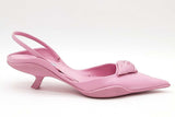 Prada Pink Gabardine Slingback Pointed Toe Kitten Heels Size 40 Eb0825rxde