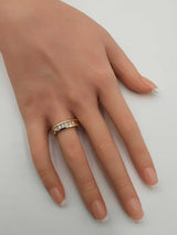 0.50 Cttw Diamond & 10k Yellow Gold Wedding Band 5.1 Grams Size 8.25 Fw0426pozdu