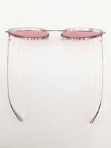 Alexander Mcqueen Am0424s Metal Sunglasses With Pink Lenses Eb0226crsa