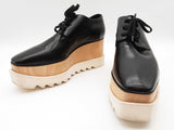 Stellar Mccartney Elyse Black Leather Wood Platform Shoes Size Eu 39 Do0925cxde