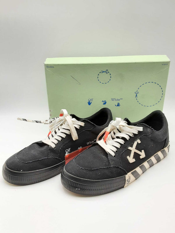 Off White Vulcanized Black Canvas Low Trainers Size Eu45/ Us12 Mens Do0824lxzde