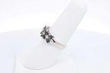 Black Diamond & Diamond Ring In 14k White Gold 2.7 Grams Size 6.5 Eb1024lixdu