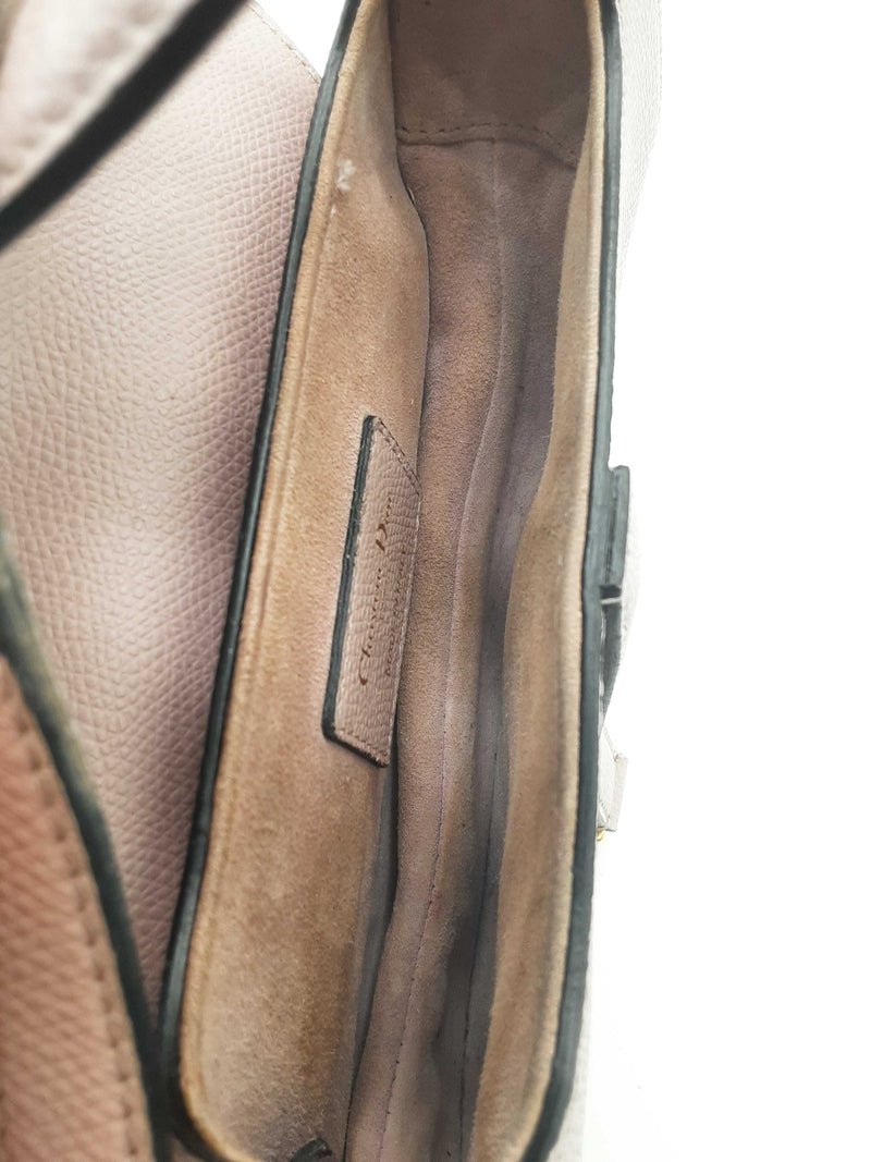 Christian Dior Saddle Blush Pink Grained Leather Handbag Do0625oxzxde