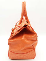 Ralph Lauren Soft Ricky Orange Alligator Leather Handbag Do0526oxzxde