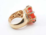 2.15 Cttw Diamond & 10k Gold & Cabochon Crown Ring 21.1 Gram Sz 11 Fw1025llirdu