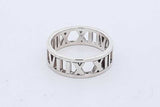 Tiffany & Co. 925 Sterling Silver Atlas Band Ring 4.3 Grams Size 7 Eb1225wxzde