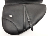 Christian Dior Black Grained Leather Saddle Bag Do0725loxzde