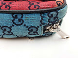 Gucci Gg Multicolor Canvas Bag & Black Leather Belt Fw0325oxxdu