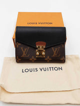 Louis Vuitton Monogram Canvas & Black Leather Pallas Wallet Eb0726oxzdu